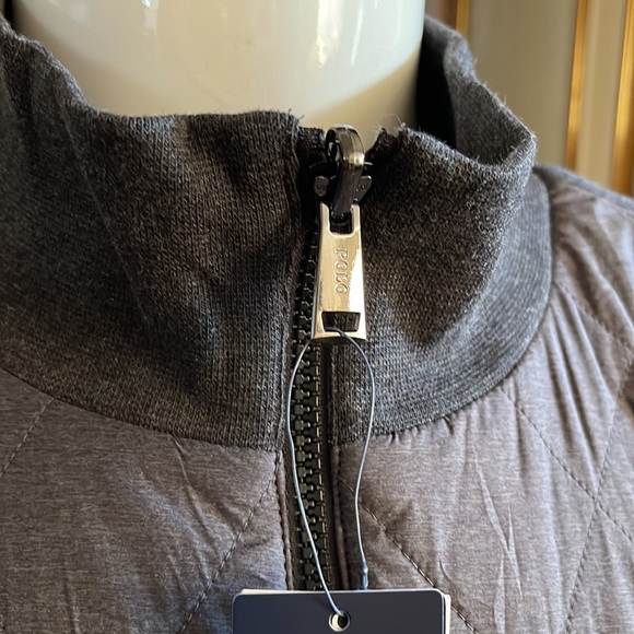 Polo Ralph Lauren REVERSIBLE Gray Heather Mock Neck Full Zip Vest - Picture 6 of 15